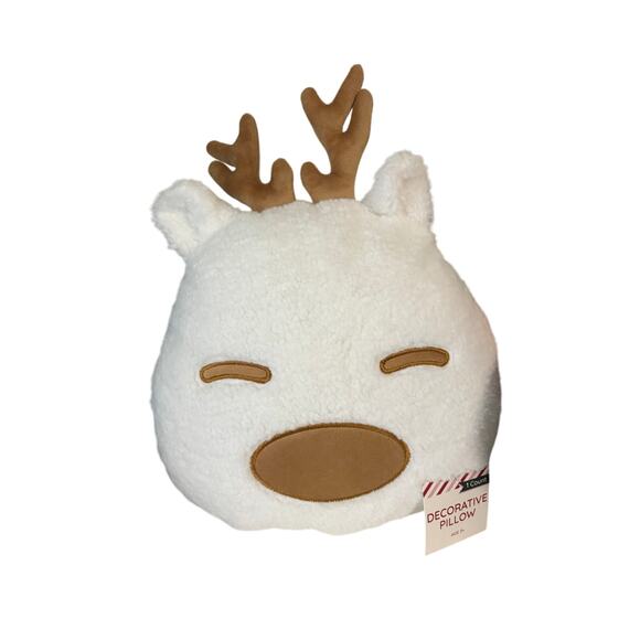 Holiday reindeer decorative festive throw pillow - Picture 1 of 3